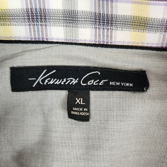 Kenneth Cole Shirt Mens Size XL Long Sleeve Button Down Plaid - Picture 6 of 12